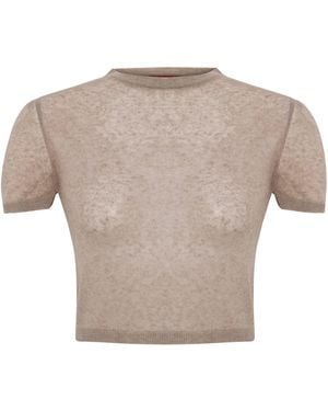 Pcfg Neutrals Short Sleeve Knit Top - Grey
