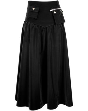 Lalipop Design Maxi Skirt With Cargo Pocket Details - Black