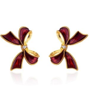 Milou Jewelry Bow Earrings - Red