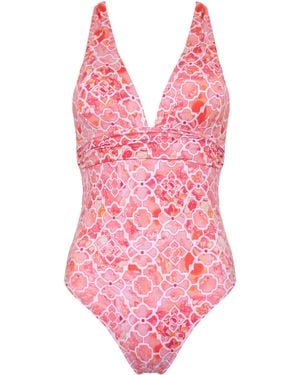Sophia Alexia Marble Mosaic Santorini Swimsuit - Pink