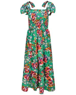 Introvertie VIENNA Girl Got Pockets Tiered Cotton Maxi Dress - Green