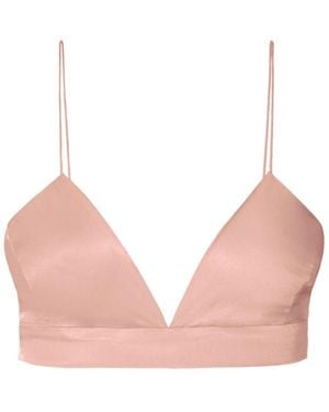 AGGI by HALEWSKI Asha Satin Interface Tan Bralette Top - Pink