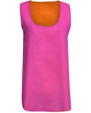Perlavera Pia Sleeveless Double Face Cotton Voile Top - Pink