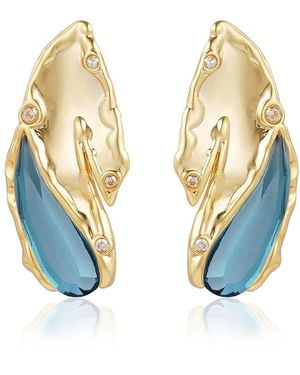 Rare Matters Jewelry Lustrous Inlay Stud Earrings - Metallic