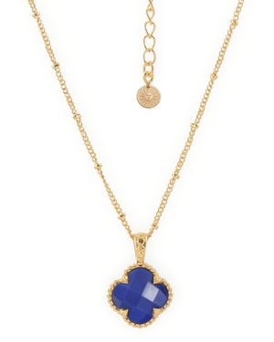 Giselle Vale — London Tyche Gemstone Necklace Lapis - Metallic