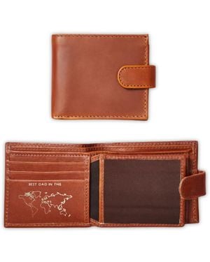 VIDA VIDA Tan Leather Tri Fold Wallet - Brown