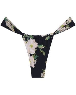 Montce Liz Floral Sandra Bikini Bottom - Black