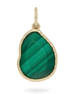 Zohreh Malachite Pebble Pendant 9K - Green
