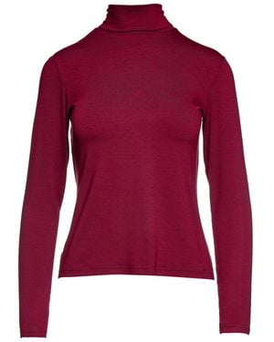 Conquista Burgundy Turtle Neck Top By - Red