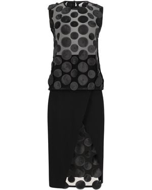 Clothes by Locker Room Appliqué-Detailed Mesh Top & Pencil Skirt Co-Ord Set - Black