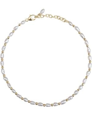 Kiri & Belle Nina Tiny Pearl And Bead Filled Bracelet - Metallic