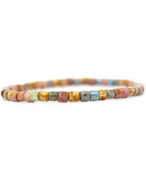 Shar Oke Vibrant Multicoloured Czech Gemstone Beaded Bracelet - Natural