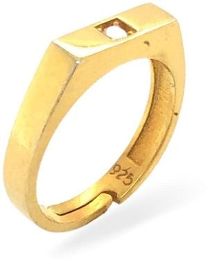 LINYA JEWELLERY Pinky Adjustable Signet Ring - Metallic