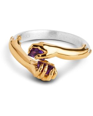 Kasun Together Ring – & Amethyst - Metallic