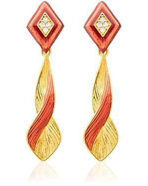 Milou Jewelry Sugar & Infinity Drop Earrings With Zircon - Orange