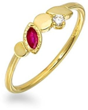 Myrto Katramadou Jewellery Royal Bloom – Petal Ruby Ring - Metallic