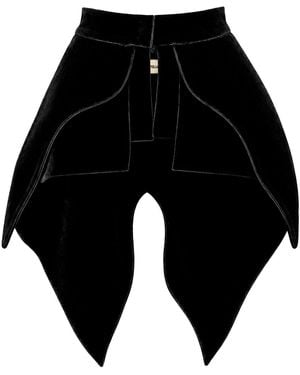 Julia Allert Sculpted Velvet Peplum Belt – - Black