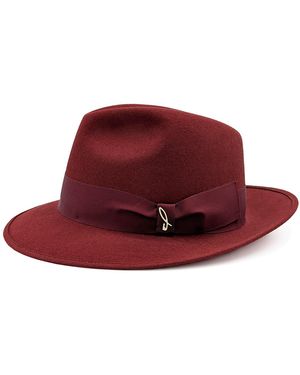 DORIA 1905 Tomato Smooth Lapin Felt Drop Hat - Red