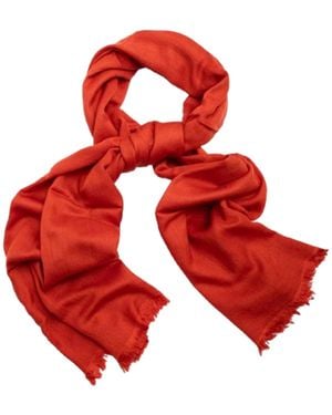 Saachi Cashmere Silk A Eyelash Coral Scarf - Red