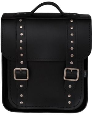 Zatchels Handmade Leather City Backpack - Black