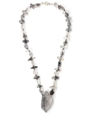 Shar Oke Tibetan Terminated Quartz Necklace - Metallic