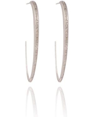 Kaizarin Long Diamond Bali Earrings - White