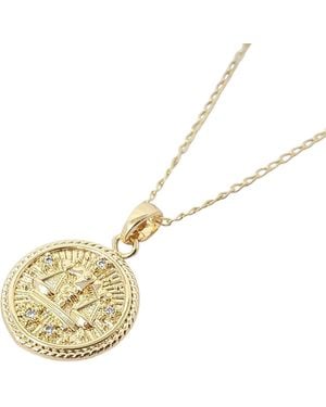 Harfi Libra Plated Zodiac Astrology Pendant Charm Necklace - Metallic