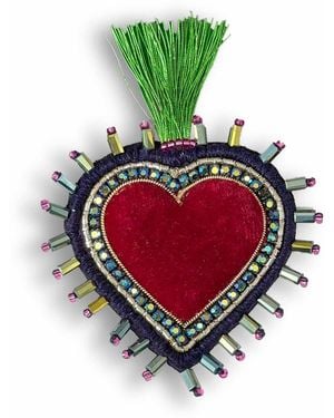 VETKA Heart Statement Brooch – Flame Secret - Green