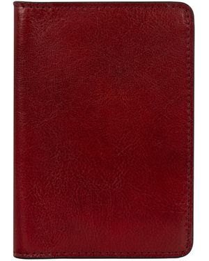Time Resistance Small Leather Passport Holder For - Red