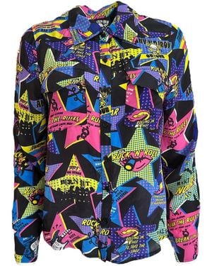 Any Old Iron On Tour Printed Button Down Shirt - Blue