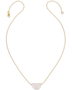 Heather Hawkins Jewelry Neutrals Luna Moon Shaped Gemstone Necklace - Metallic