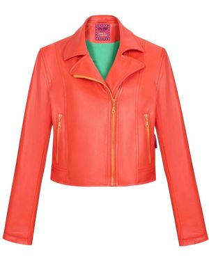 King Naked Keep It Together Vegan Leather Jacket - Red