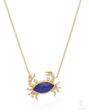 The Jewelz Neutrals Crab Flow – Lapis Lazuli Pendant - Blue