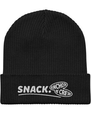 Anchor and Crew Snack Gen. Organic Cotton Embroidered Beanie - Black