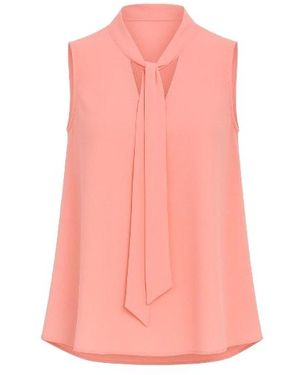 Conquista Peach Sleeveless Tie Detail Top - Pink