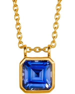 Juvetti Calin Sapphire Asscher-Cut Pendant Necklace - Blue