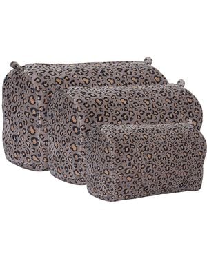 Conscious Yoga Collective The Velvet Leopard Three Piece Travel Set - Gray