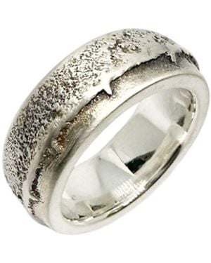 Tg-Jewellery by Tamara Gervasio Strata Band Ring – Recycled Sterling Sand Cast - Metallic