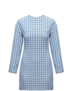 UNDRESS Carmela Sky Tweed Dress - Blue
