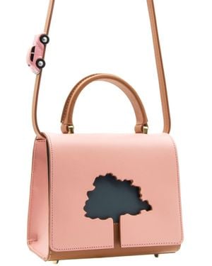 Absurde One Way Small Leather Shoulder Bag - Pink