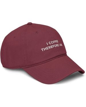 Anchor and Crew Burgundy Gustatory I Coffee Therefore I Am. Cotton Embroidered Cap