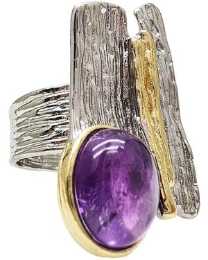 Farra Amethyst Stone Statement Ring - Purple