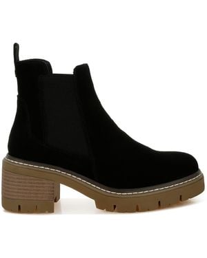 Rag & Co Vostok Suede Chunky Chelsea Boots - Black