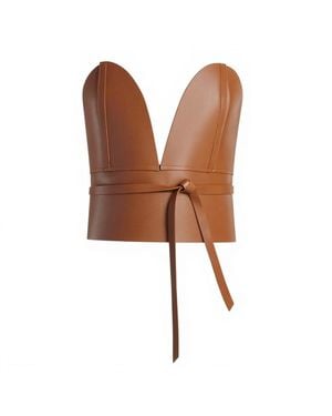 Circular Path Neutrals Wrap Corset Belt - Brown