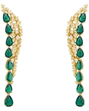 LÁTELITA London Baroness Gemstone Drop Earrings Emerald - Blue
