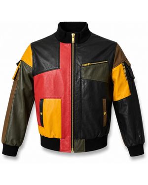 Zasta Studio Artifact Theory Leather Bomber Jacket C - Orange