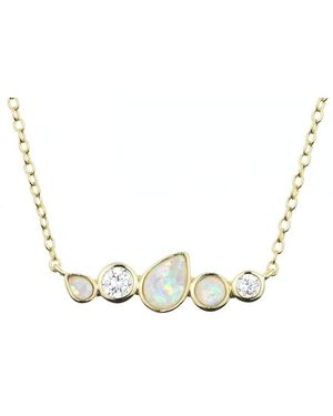 KAMARIA Lyra Opal Cluster Necklace - White