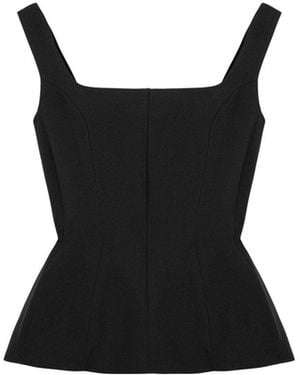 Nocturne Boned Square Neck Peplum Bustier Top - Black
