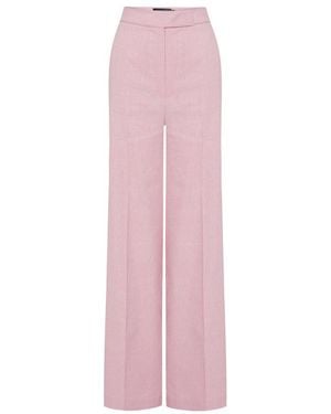 Exquise Regular Relaxed Fit Linen Pants - Pink