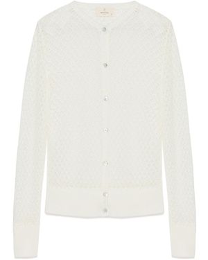Peraluna Addison Openwork Knit Cardigan - White